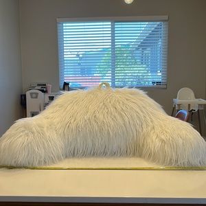 Opalhouse Long Faux Fur Bed Rest Pillow - White